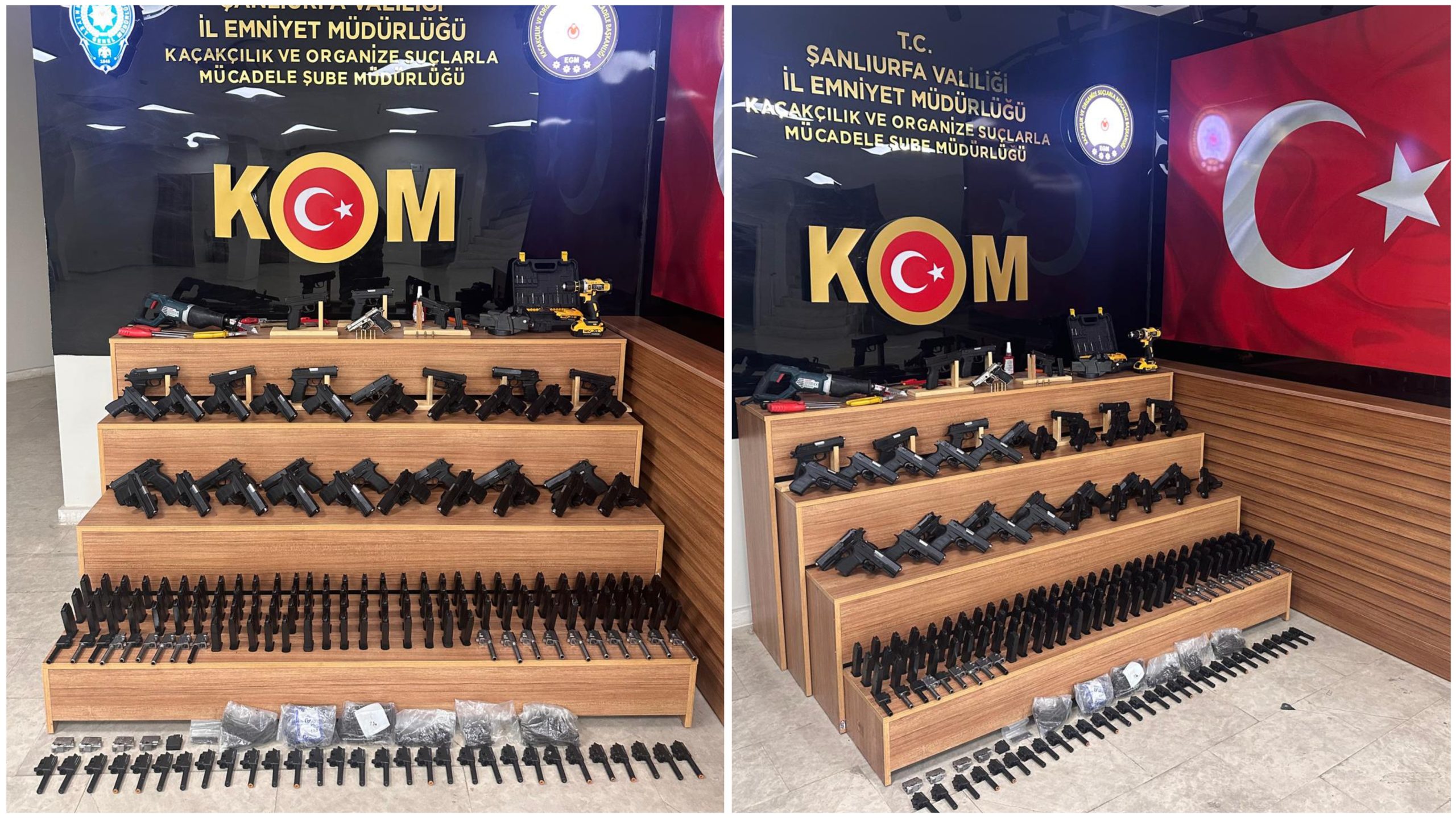 ŞANLIURFA’DA KAÇAK SİLAH ATÖLYESİNE BASKIN: 37 TABANCA ELE GEÇİRİLDİ!