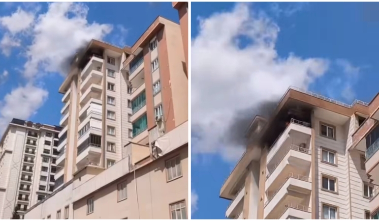 KARAKÖPRÜ’DE 12 KATLI BİNADA KORKUTAN YANGIN!