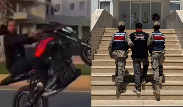 AKÇAKALE’DE MOTOSİKLET İLE ÖN KALDIRIP O ANLARI PAYLAŞAN SÜRÜCÜYE 138 BİN TL CEZA!
