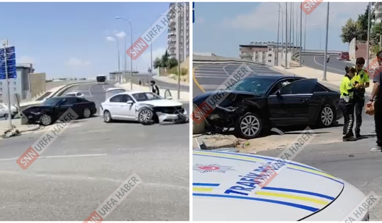 KARAKÖPRÜ’DE KAVŞAKTA İKİ OTOMOBİL ÇARPIŞTI: 1 YARALI