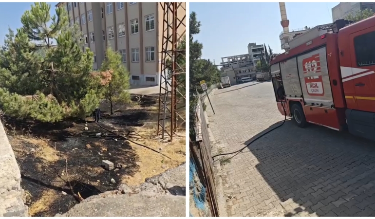 ŞANLIURFA’DA OKUL BAHÇESİNDE YANGIN PANİĞİ!