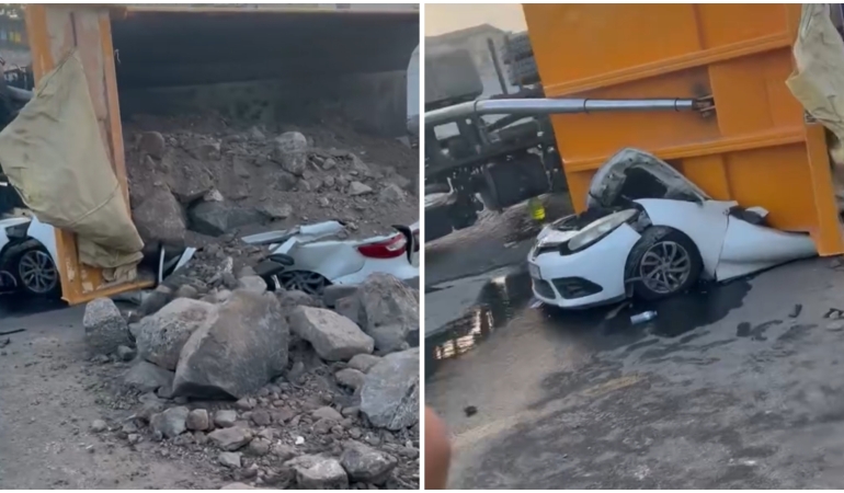 ŞANLIURFA’DA HAFRİYAT KAMYONU DEVRİLDİ! 1 KİŞİ YARALANDI